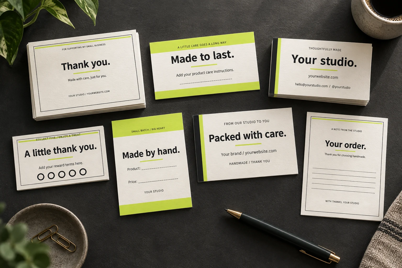 AI-generated mockup of printed examples from this digital bundle