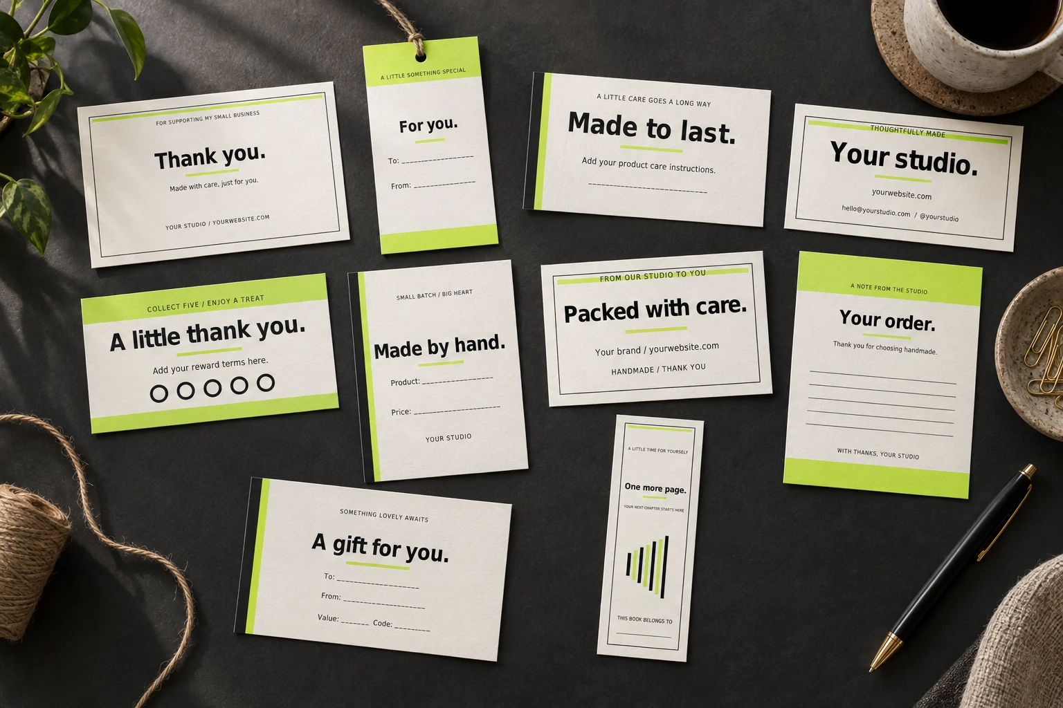 AI-generated mockup of printed examples from this digital bundle
